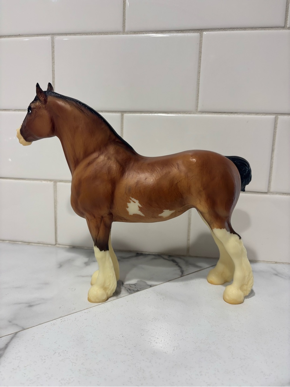 Retired Breyer Horse #1487 Clydesdale Mare Gift Set Dappled Bay Sabino Draft - Picture 2 of 4